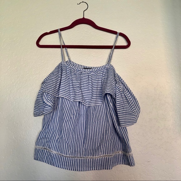 Style Envy striped off the shoulder peasant shirt - Picture 3 of 4